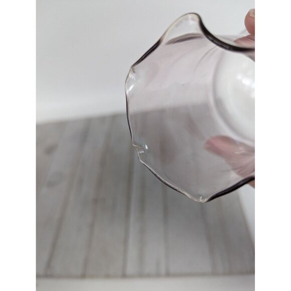Pink Handblown Glass Vase Fluted Ruffle 5" Tall - Picture 5 of 6